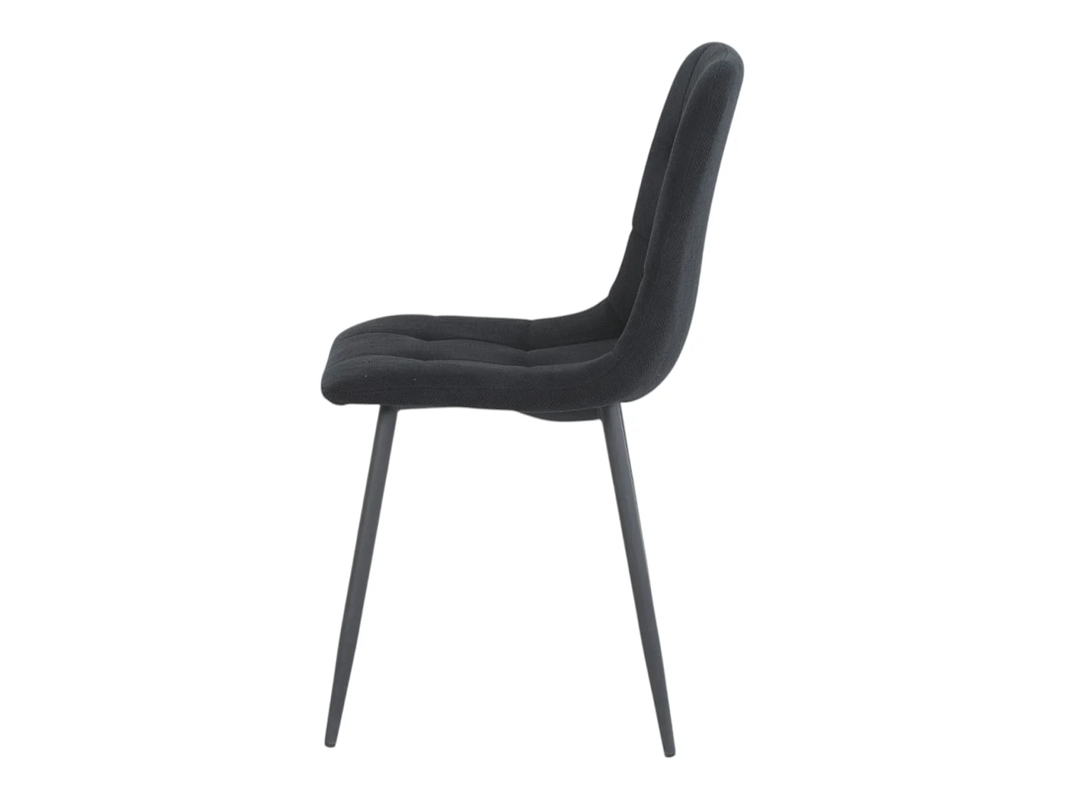 Lot de 4 chaises tissu noir pieds métal noir - CLEO
