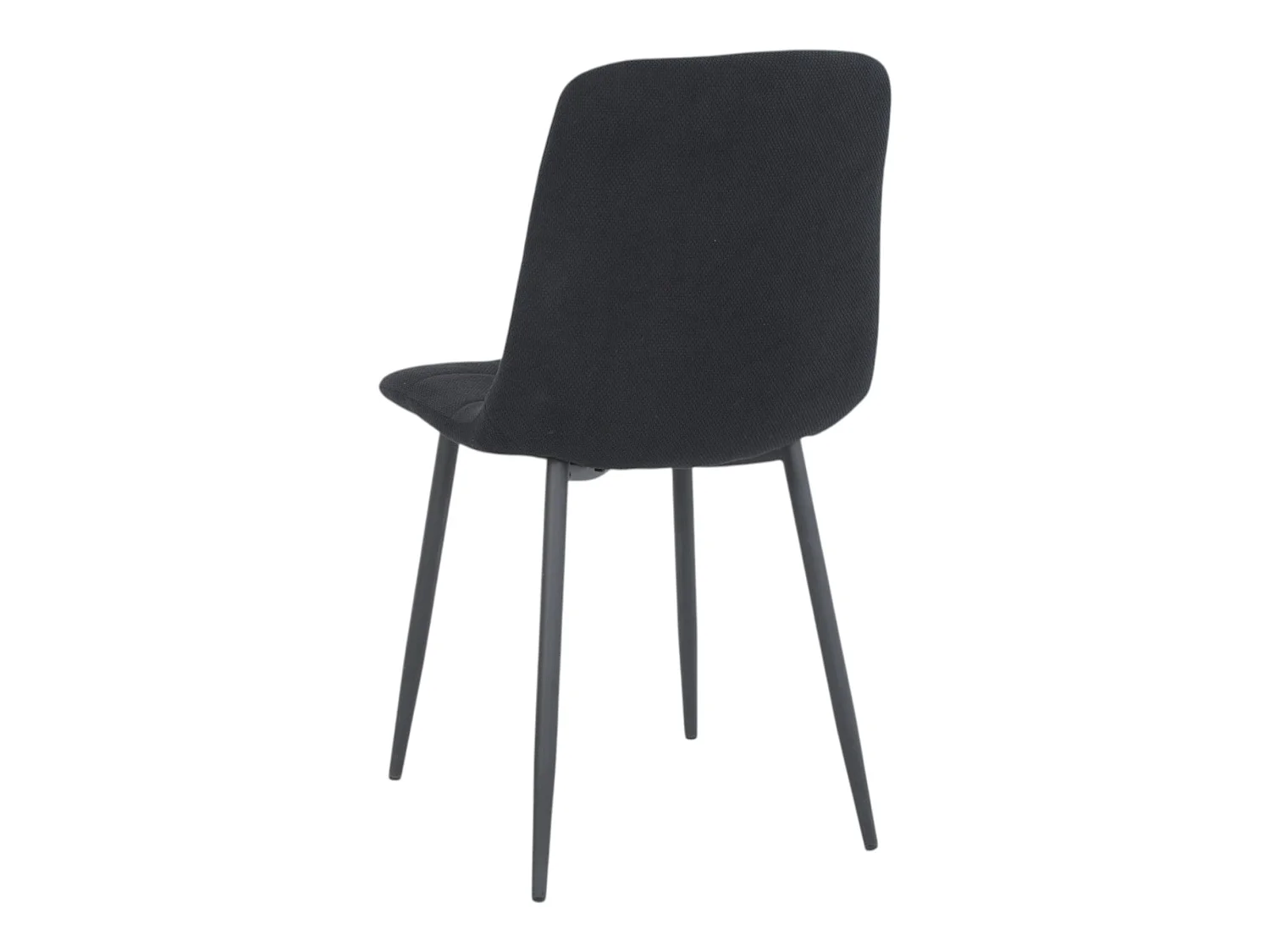 Lot de 4 chaises tissu noir pieds métal noir - CLEO