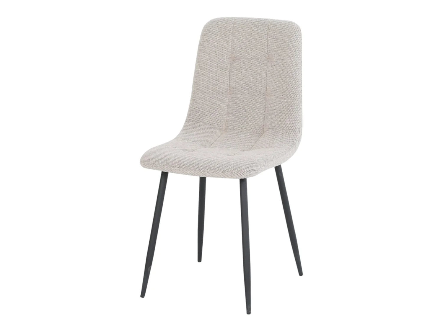Lot de 4 chaises tissu beige pieds métal noir - CLEO