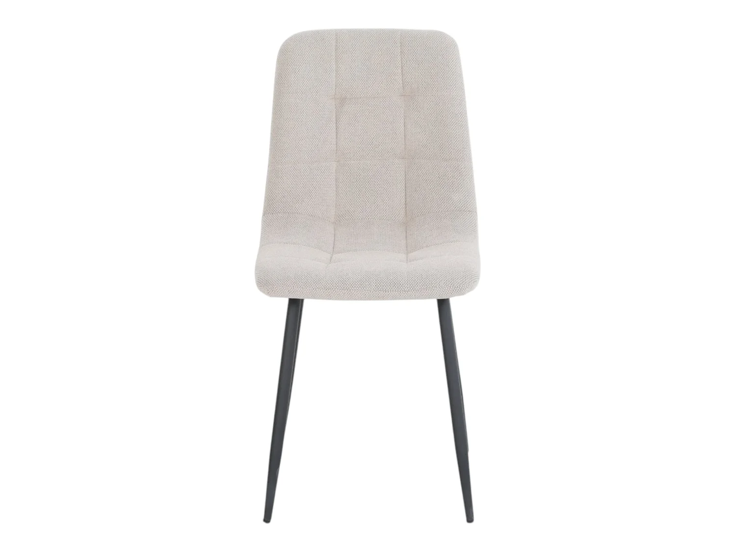 Lot de 4 chaises tissu beige pieds métal noir - CLEO