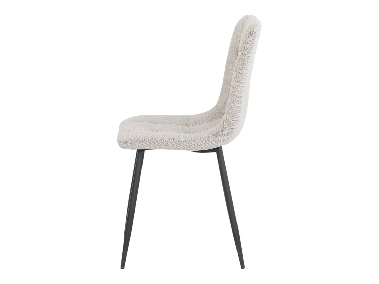 Lot de 4 chaises tissu beige pieds métal noir - CLEO