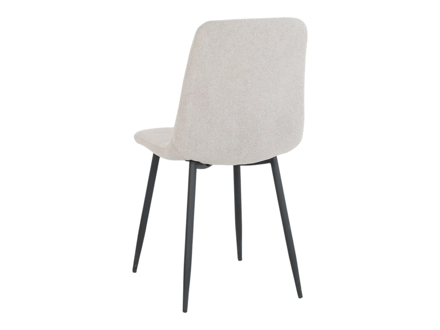 Lot de 4 chaises tissu beige pieds métal noir - CLEO
