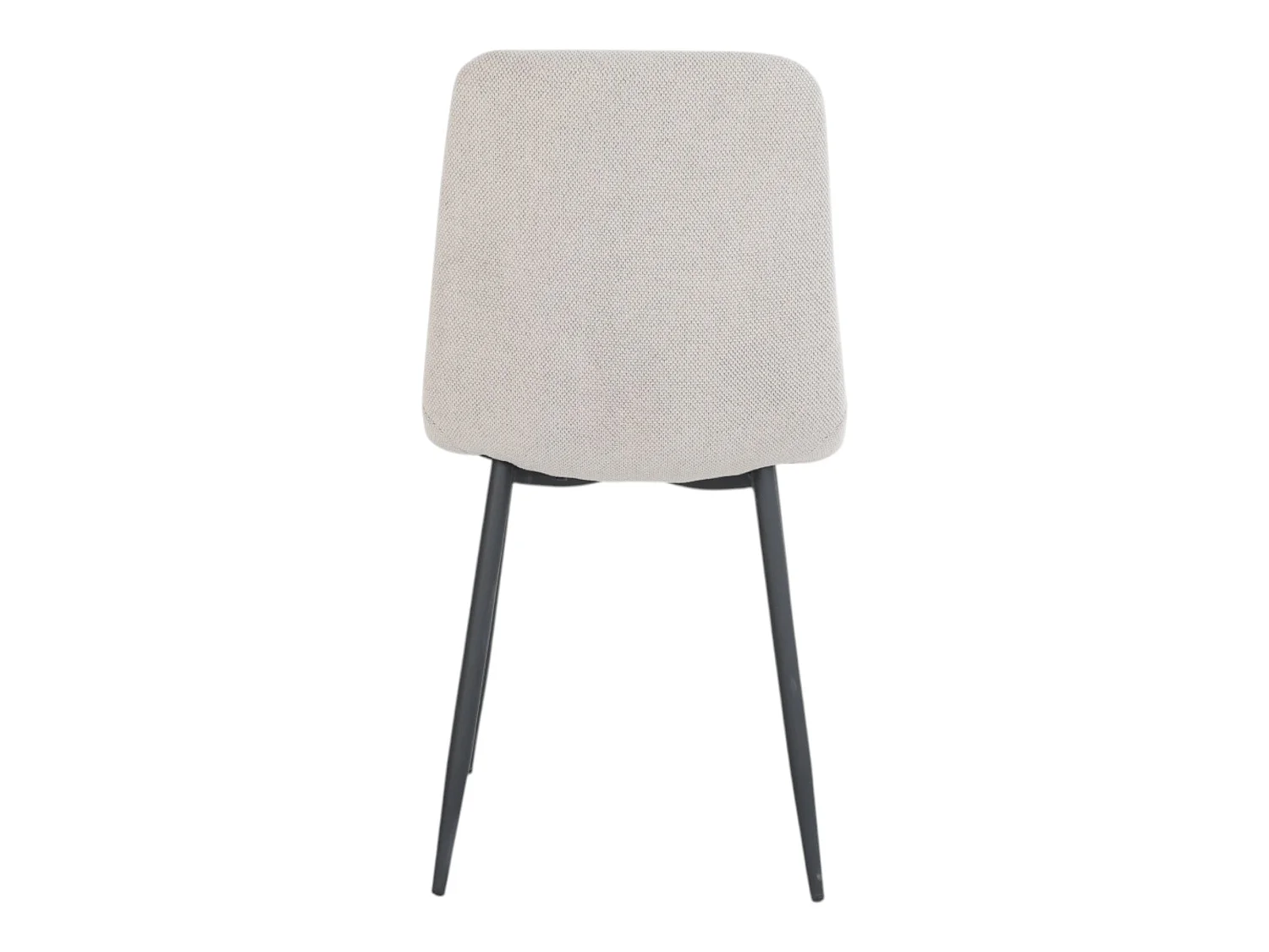 Lot de 4 chaises tissu beige pieds métal noir - CLEO