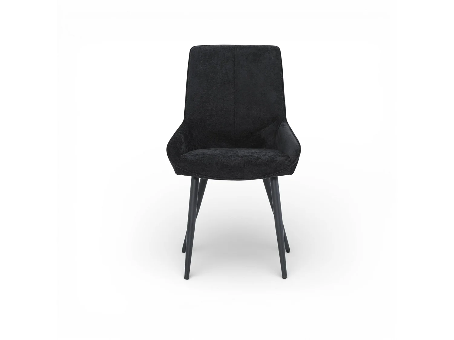 Lot de 2 chaises tissu noir pieds métal - BJORN