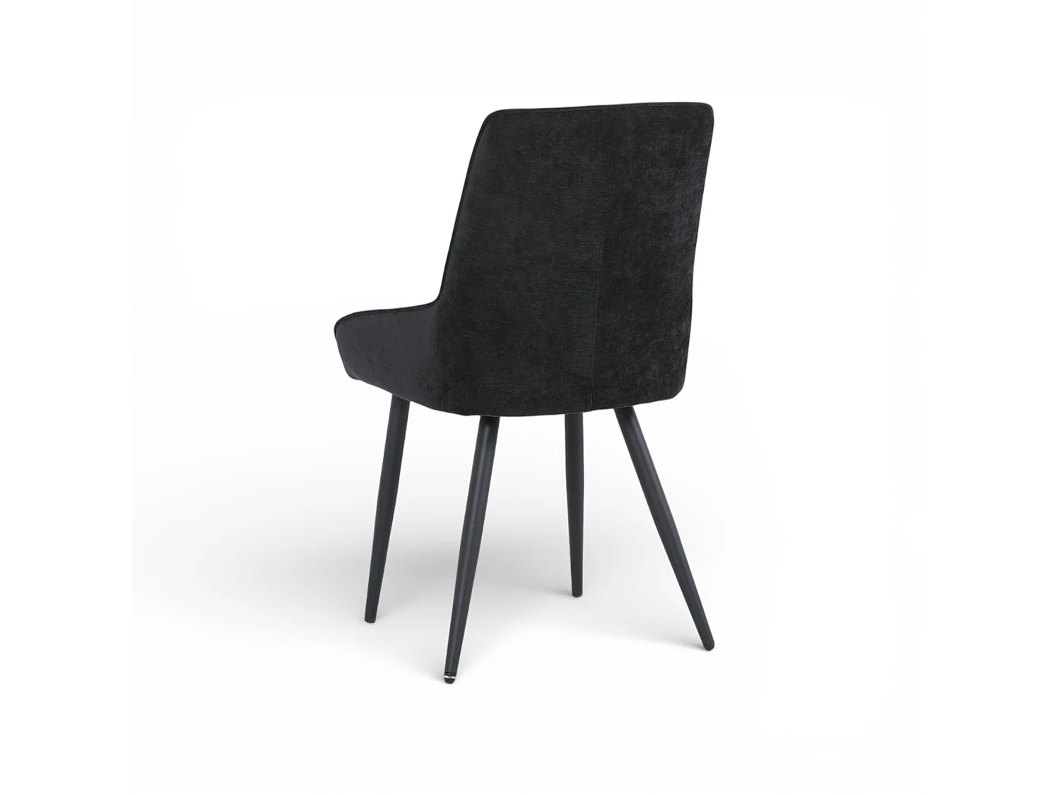 Lot de 2 chaises tissu noir pieds métal - BJORN