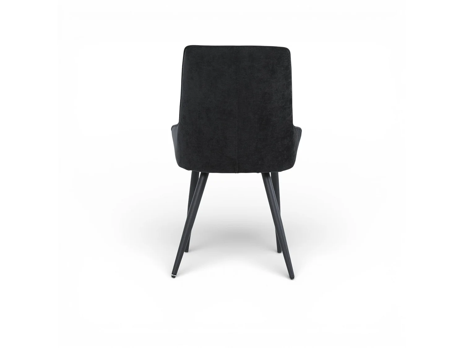Lot de 2 chaises tissu noir pieds métal - BJORN