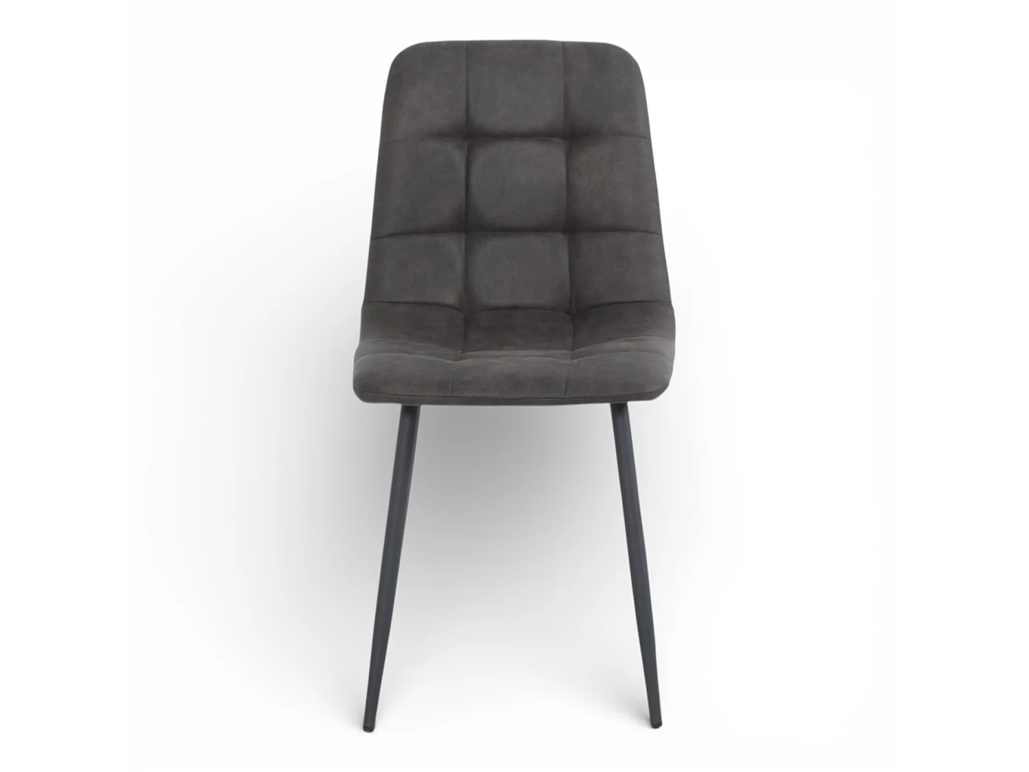 Lot de 4 chaises tissu anthracite cowboy pieds métal noir - CLEO