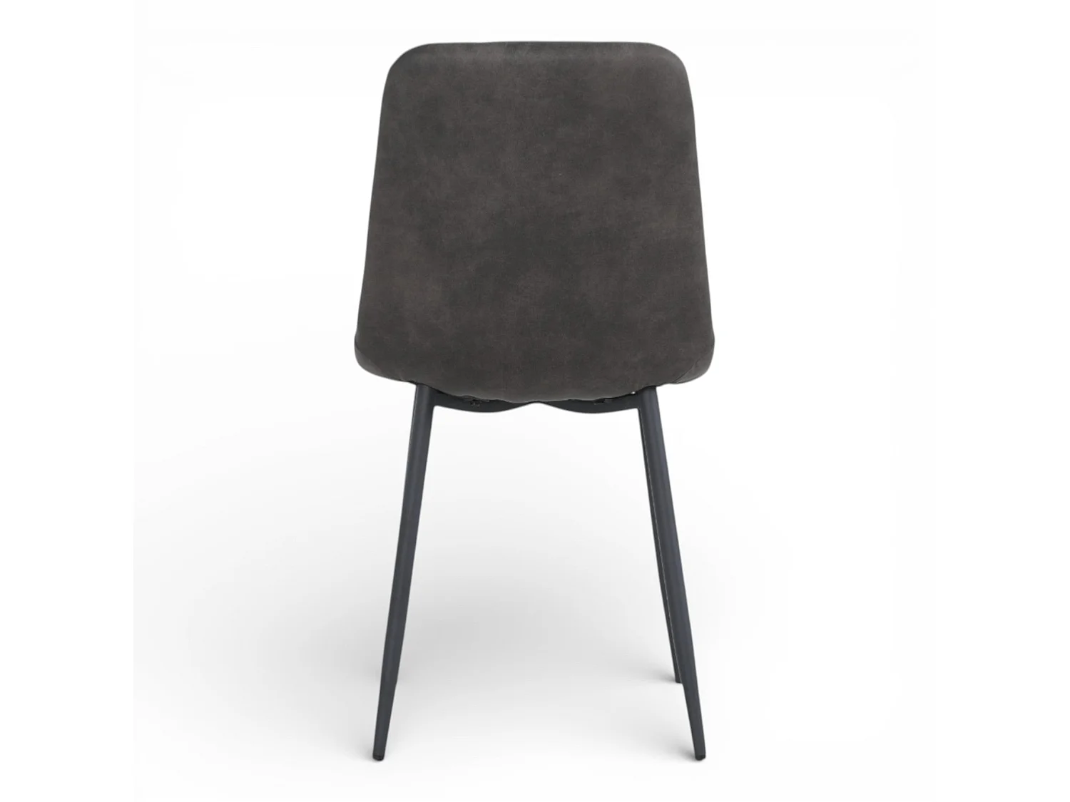 Lot de 4 chaises tissu anthracite cowboy pieds métal noir - CLEO