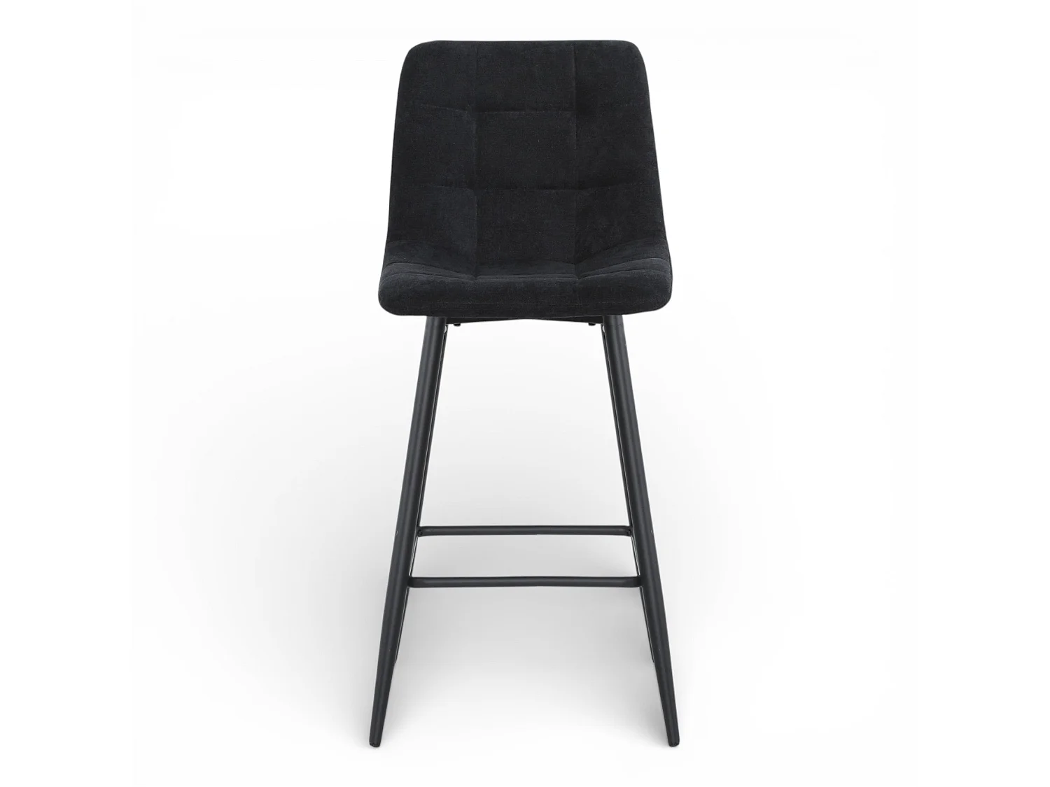 Lot de 2 chaises hautes / tabourets H65 cm tissu NOIR - MALOY