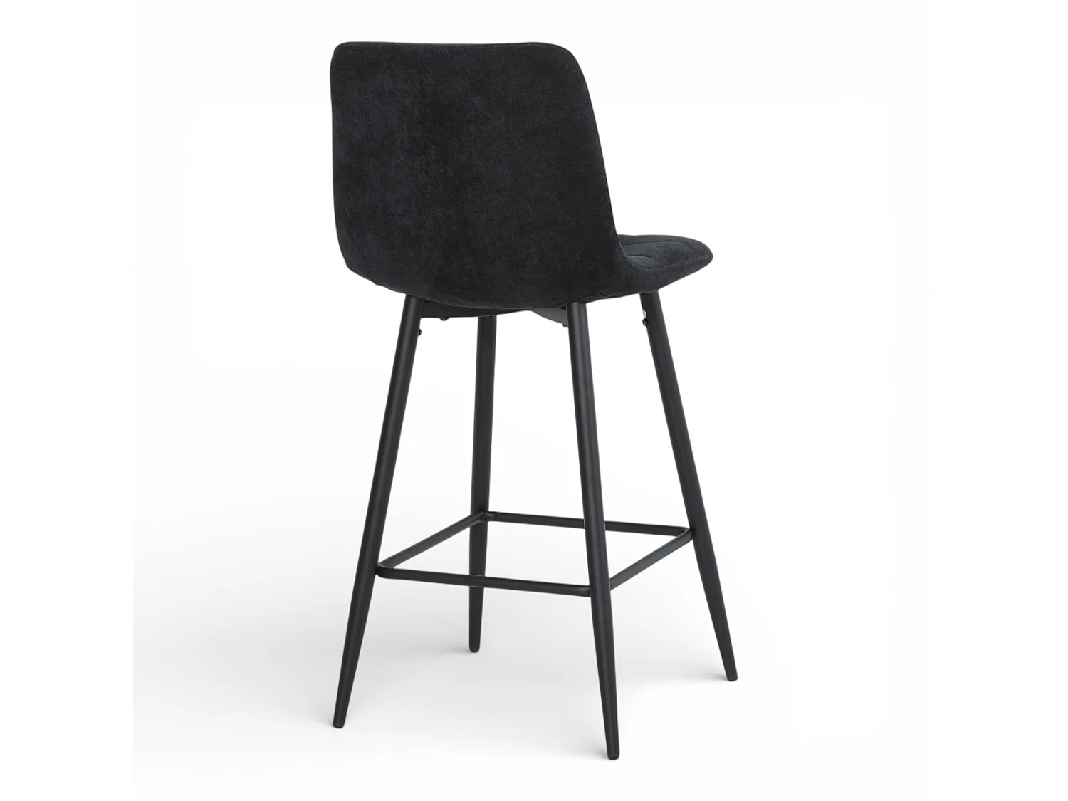 Lot de 2 chaises hautes / tabourets H65 cm tissu NOIR - MALOY