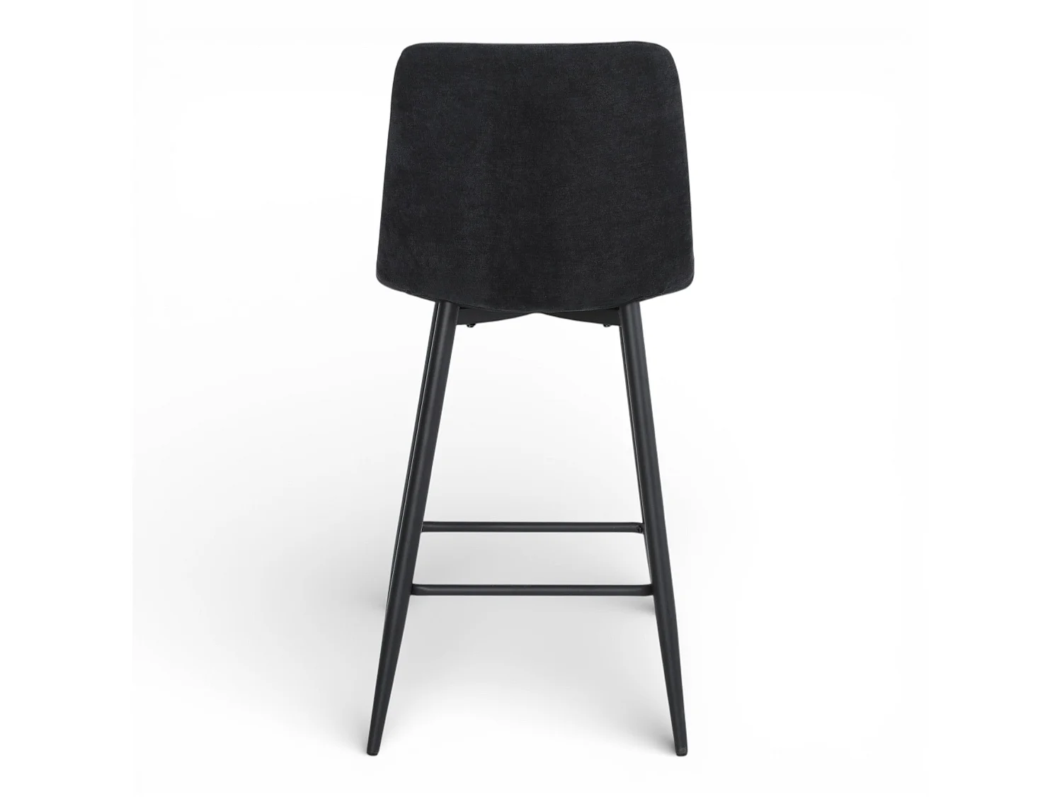 Lot de 2 chaises hautes / tabourets H65 cm tissu NOIR - MALOY