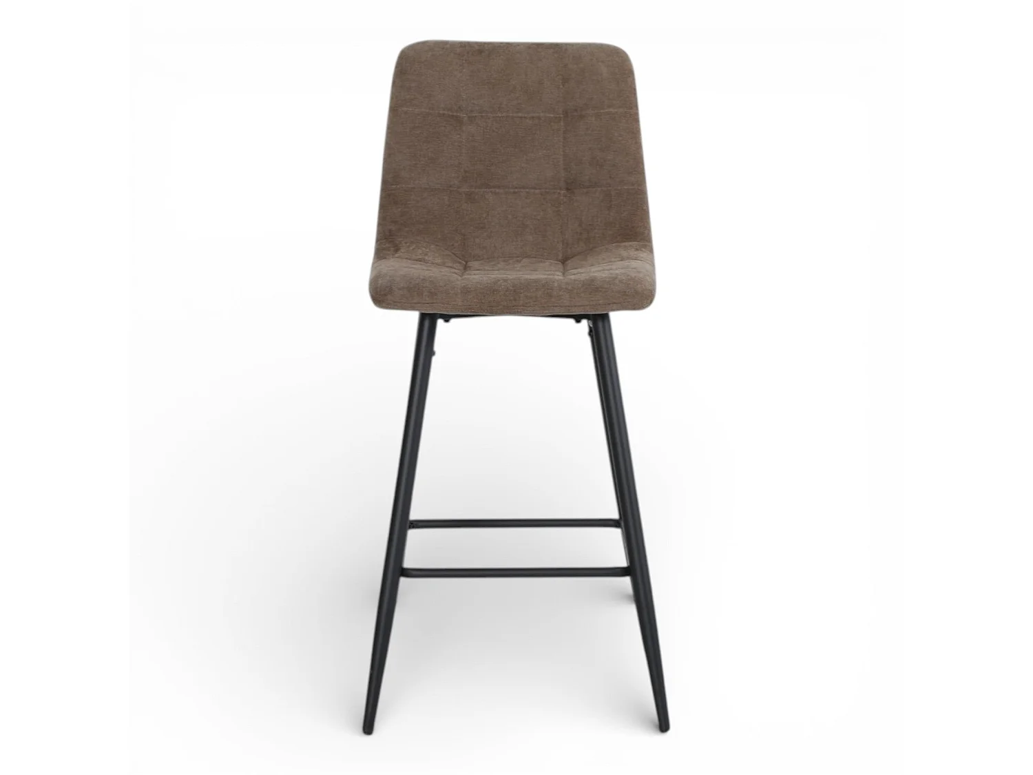 Lot de 2 chaises hautes / tabourets H65 cm tissu marron - MALOY