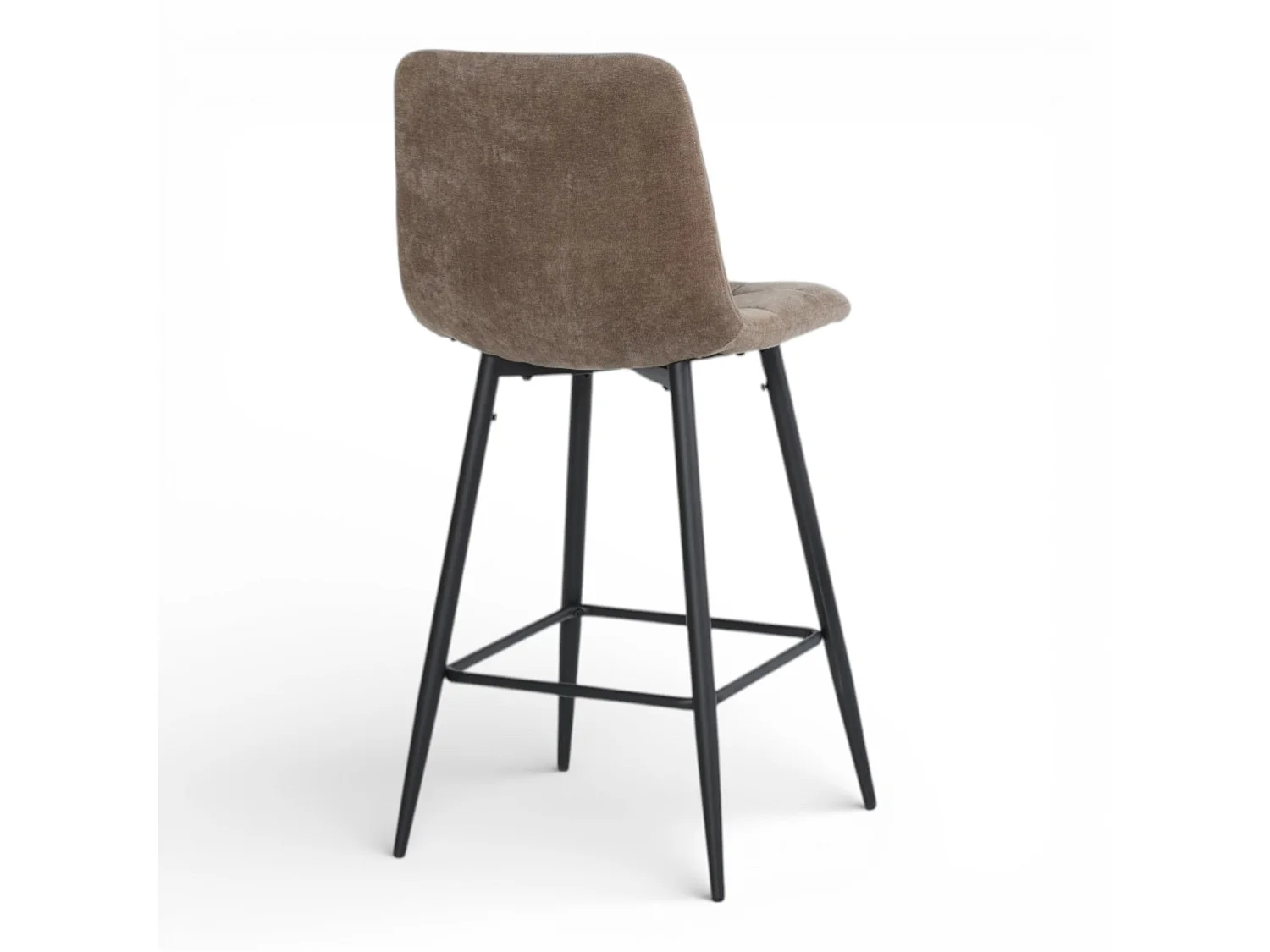 Lot de 2 chaises hautes / tabourets H65 cm tissu marron - MALOY