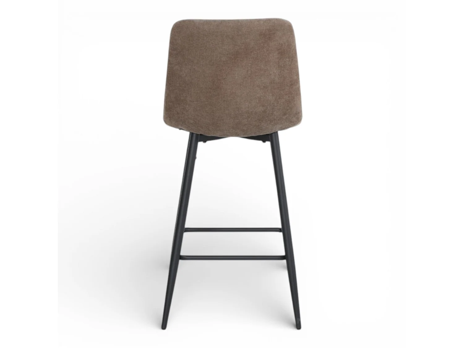 Lot de 2 chaises hautes / tabourets H65 cm tissu marron - MALOY