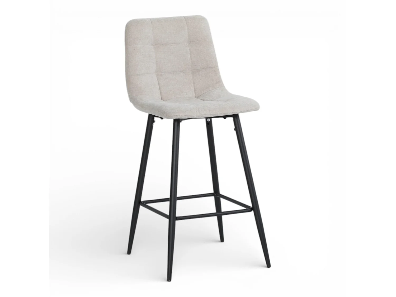 Lot de 2 chaises hautes / tabourets H65 cm tissu beige - MALOY