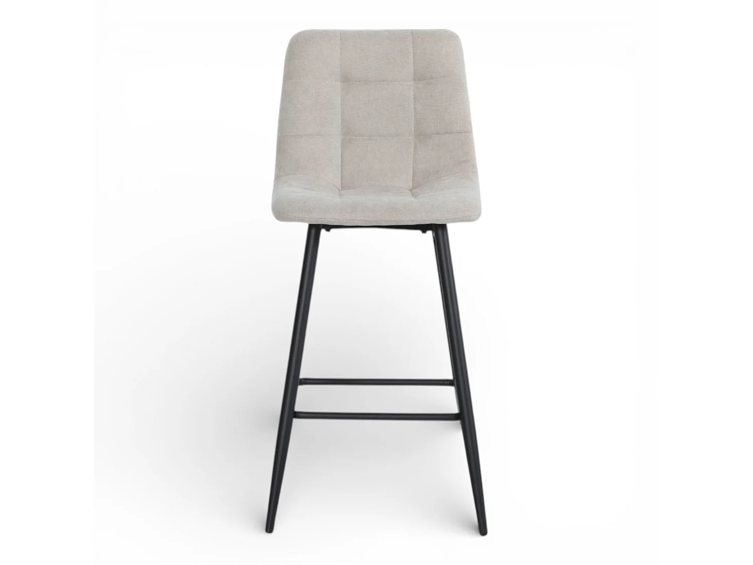 Lot de 2 chaises hautes / tabourets H65 cm tissu beige - MALOY