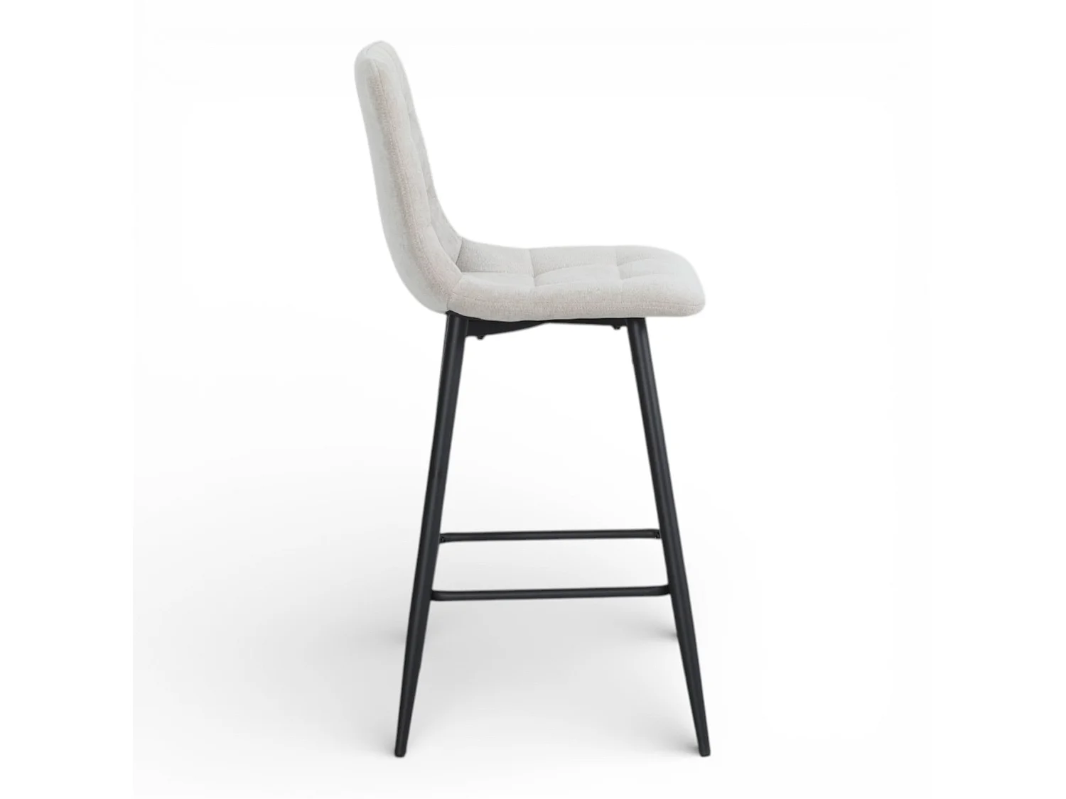 Lot de 2 chaises hautes / tabourets H65 cm tissu beige - MALOY