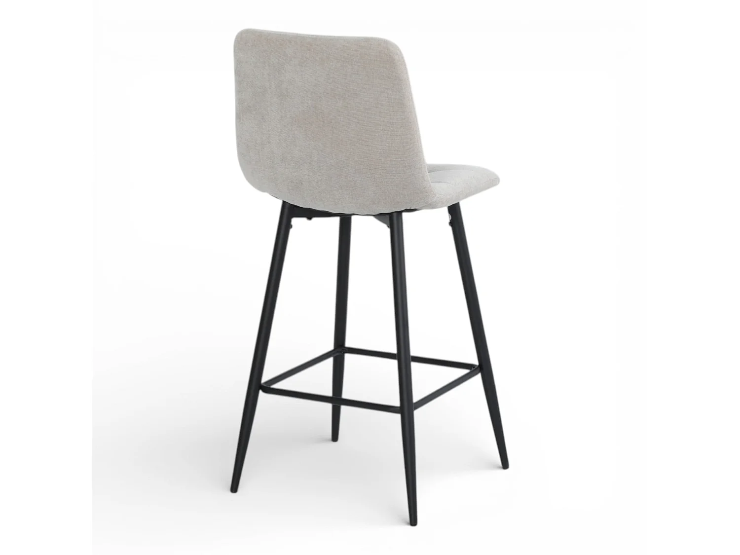 Lot de 2 chaises hautes / tabourets H65 cm tissu beige - MALOY