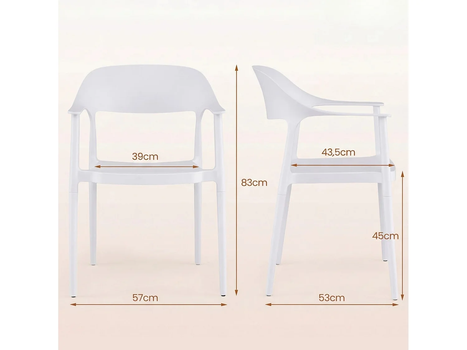 Chaise en plastique pour salle à manger Chaise pour cuisine