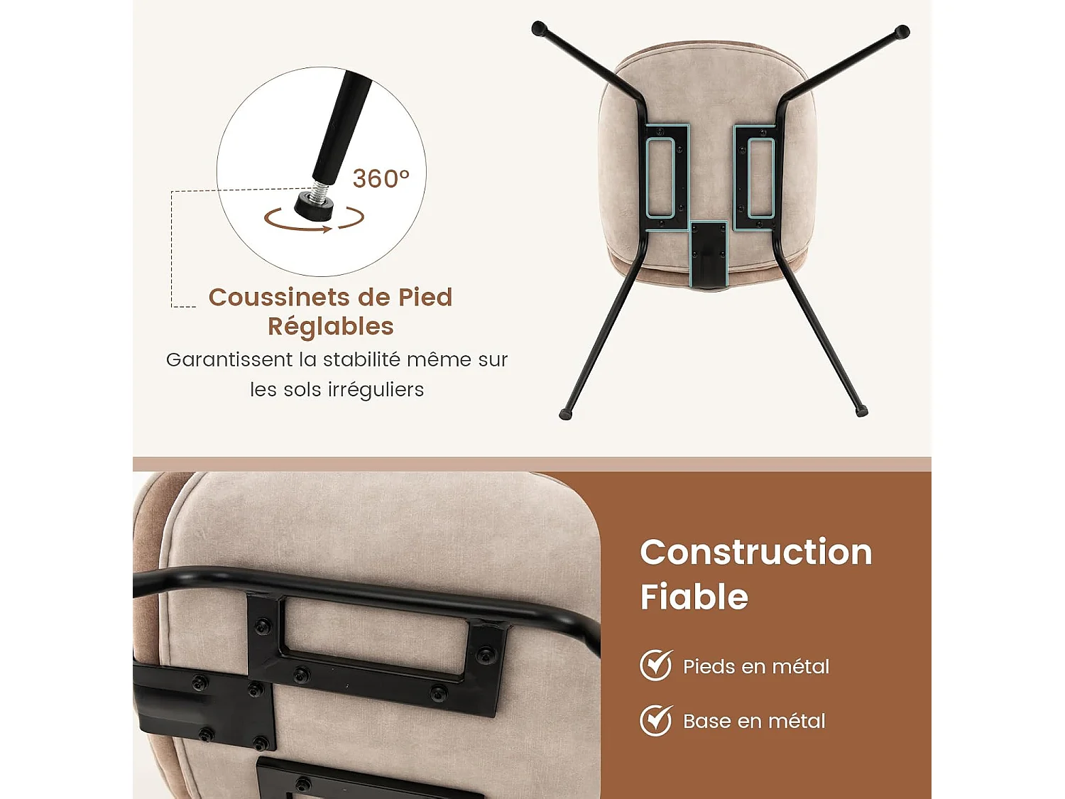 Eetkamerstoelen set van 2, Scandinavische stoel voor salon, keuken en kantoor