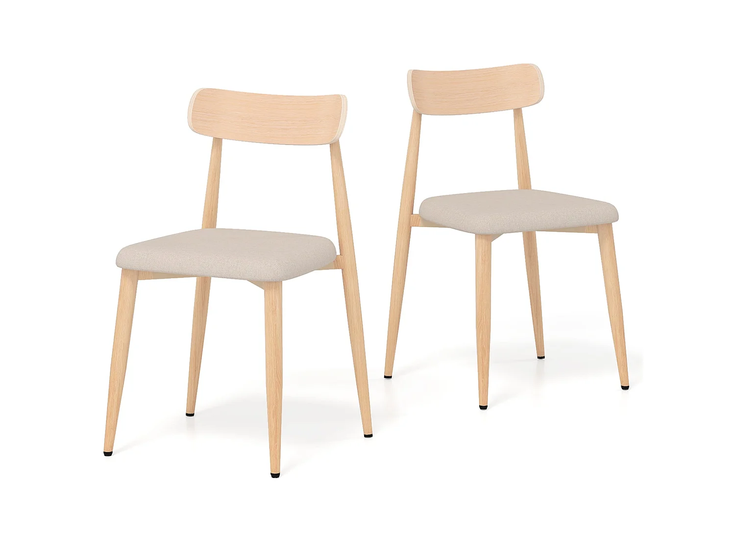 Lot de 2 chaises rembourrées pour salle à manger
