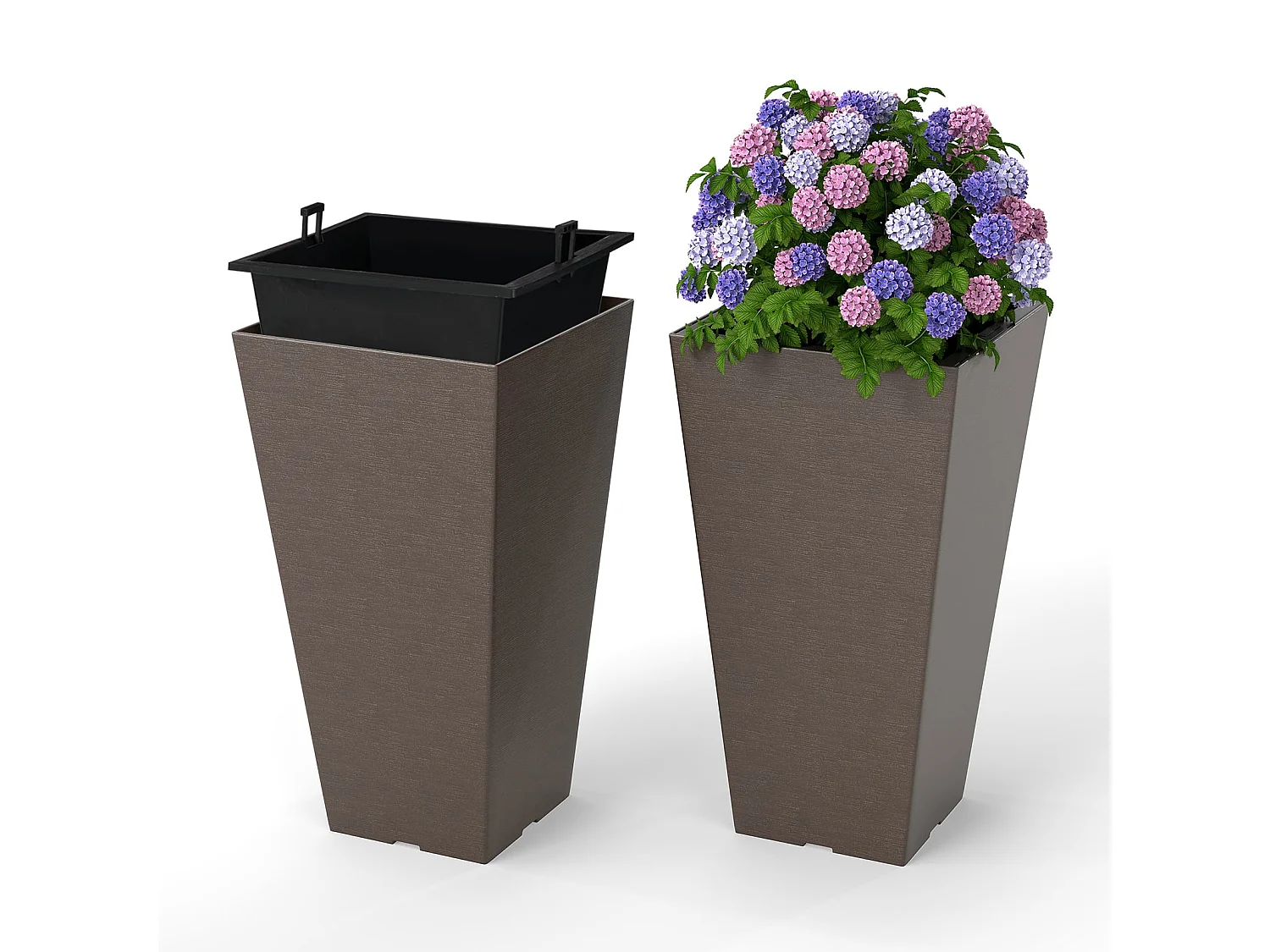 Set di vasi con fori di drenaggio - Vasi per fiori, 2 pezzi