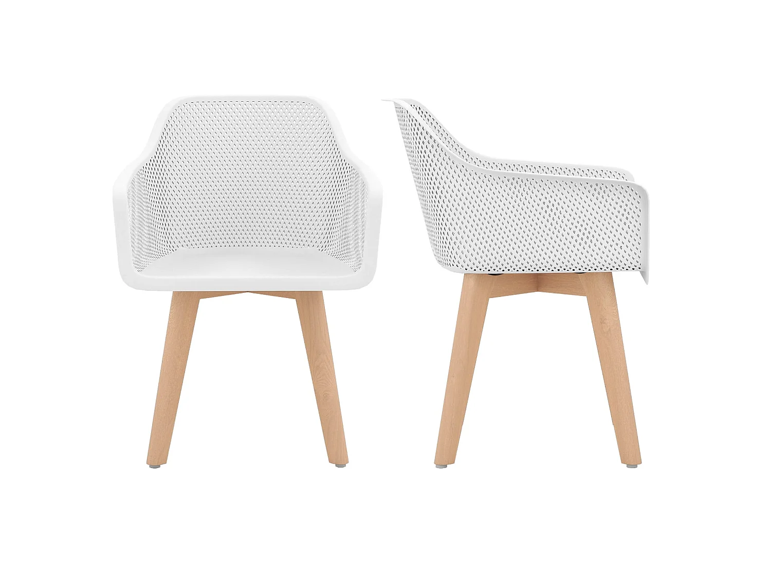 Lot de 2 chaises de salle à manger blanches pour la cuisine