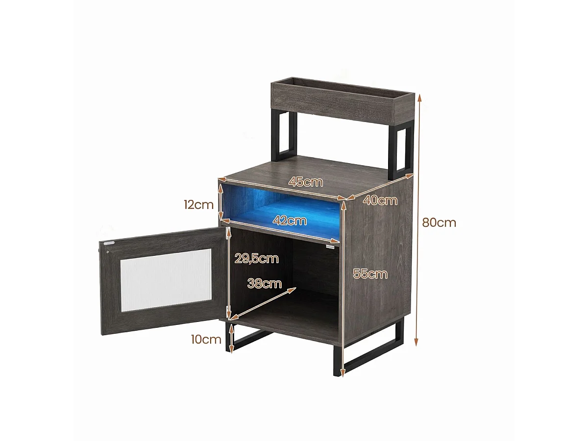 Comodino con illuminazione a LED Tavolino da comodino