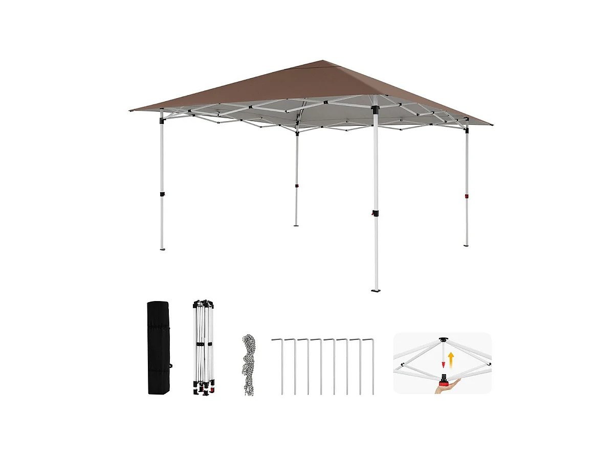 Gazebo invernale con protezione UV 50+ e borsa Gazebo pieghevole impermeabile Gazebo pop-up Marrone