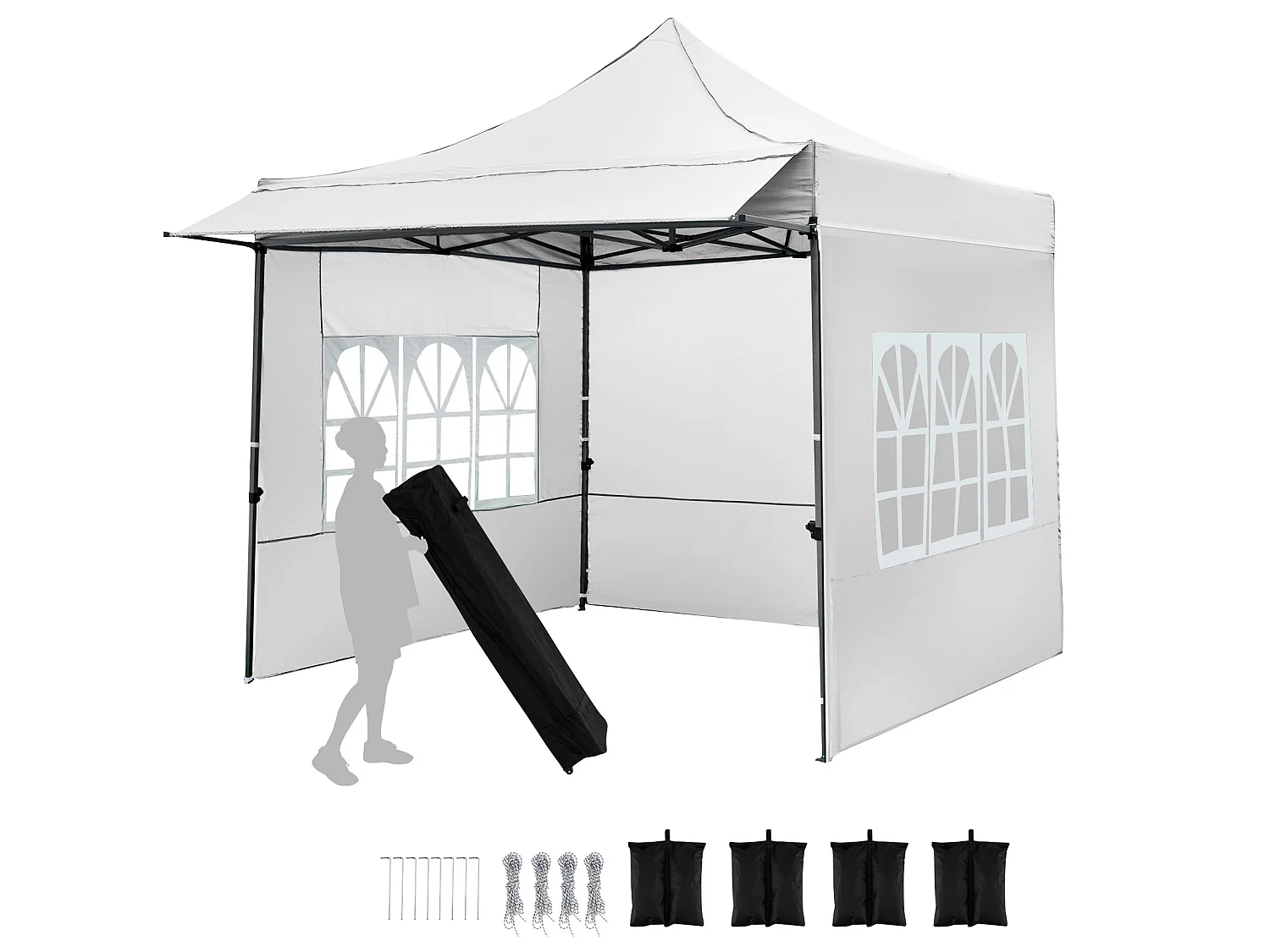 Gazebo da giardino con regolazione dell'altezza a 3 livelli Tenda da giardino