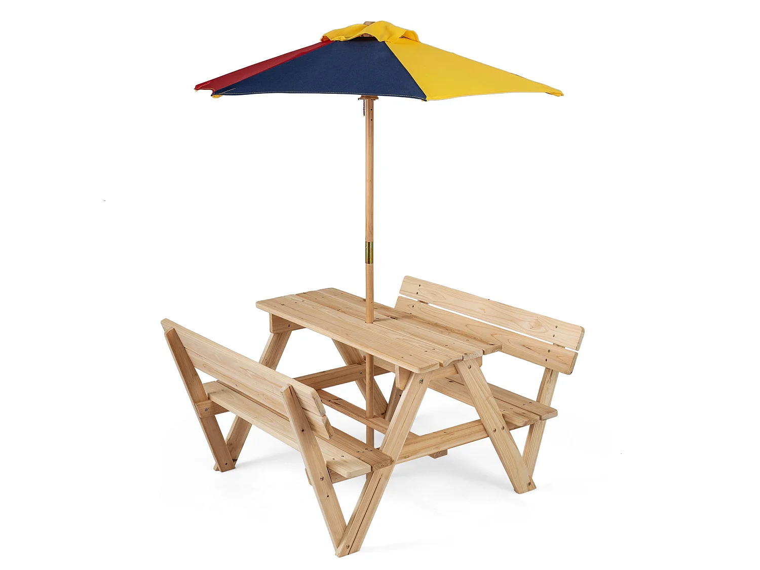 Table de pique-nique pour enfants avec parasol et bancs