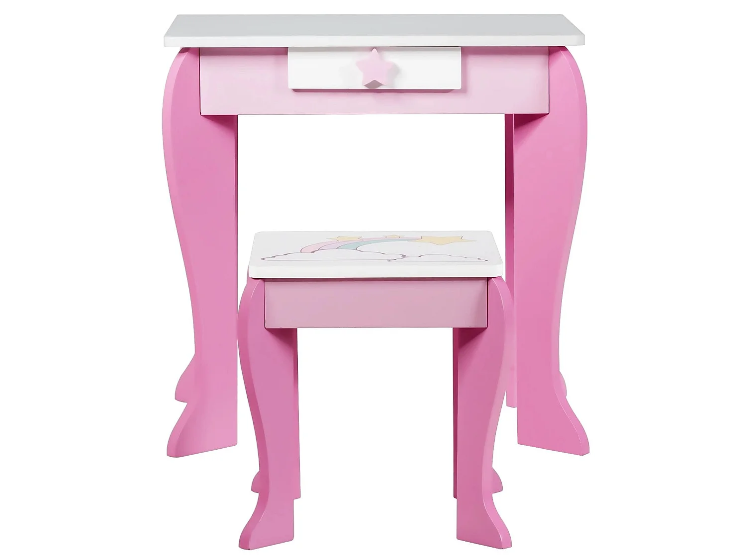 Mädchen Schminktisch Weiß-Rosa, 49,5 x 35,5 x 89 cm, Alter 3-7 Jahre
