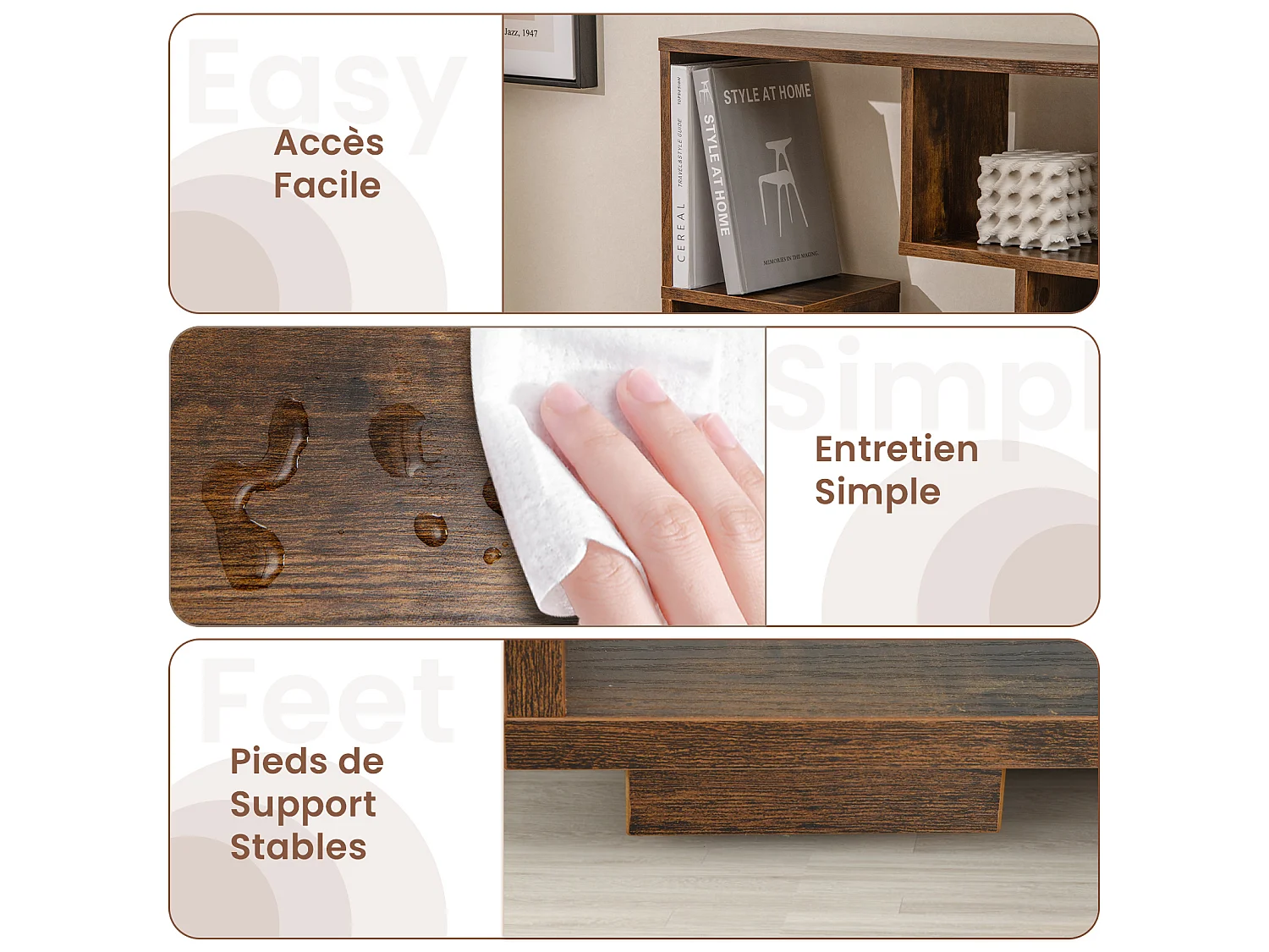Étagère d'angle avec station de charge USB Type-C, 9 compartiments blanc