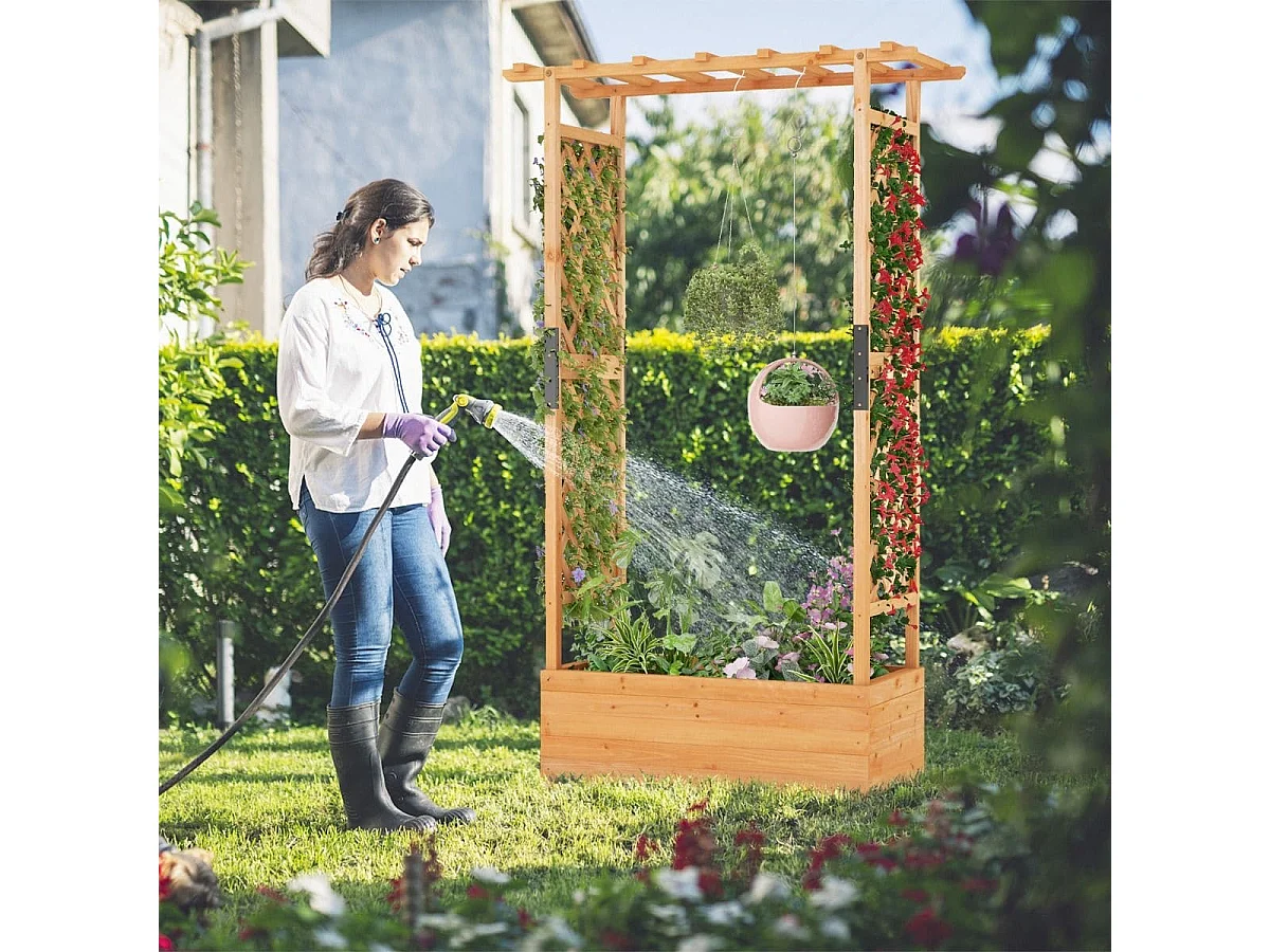 Cassetta da giardino con fioriera e pergola "Kwietnik"