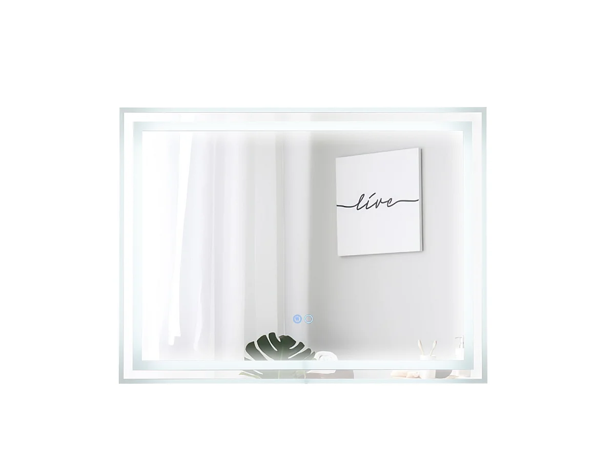 Lustro łazienkowe LED z oświetleniem 80 x 60 cm Lustro prostokątne