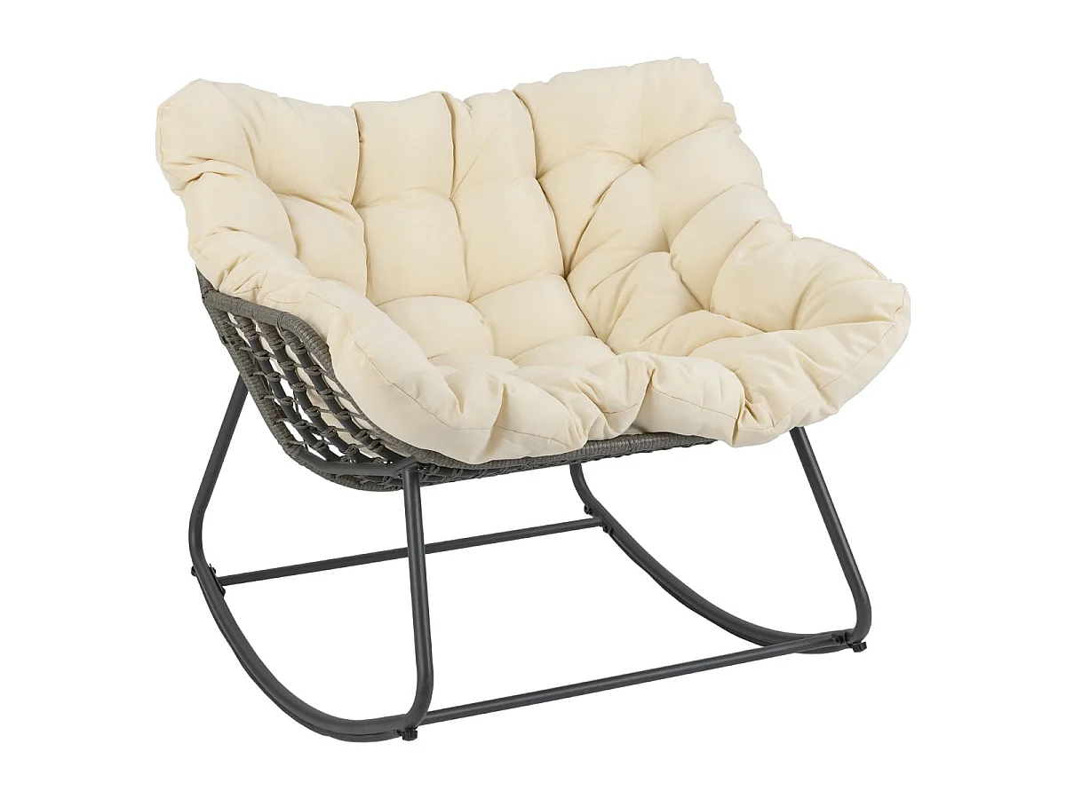 Fauteuil à bascule avec coussin amovible Fauteuil de terrasse