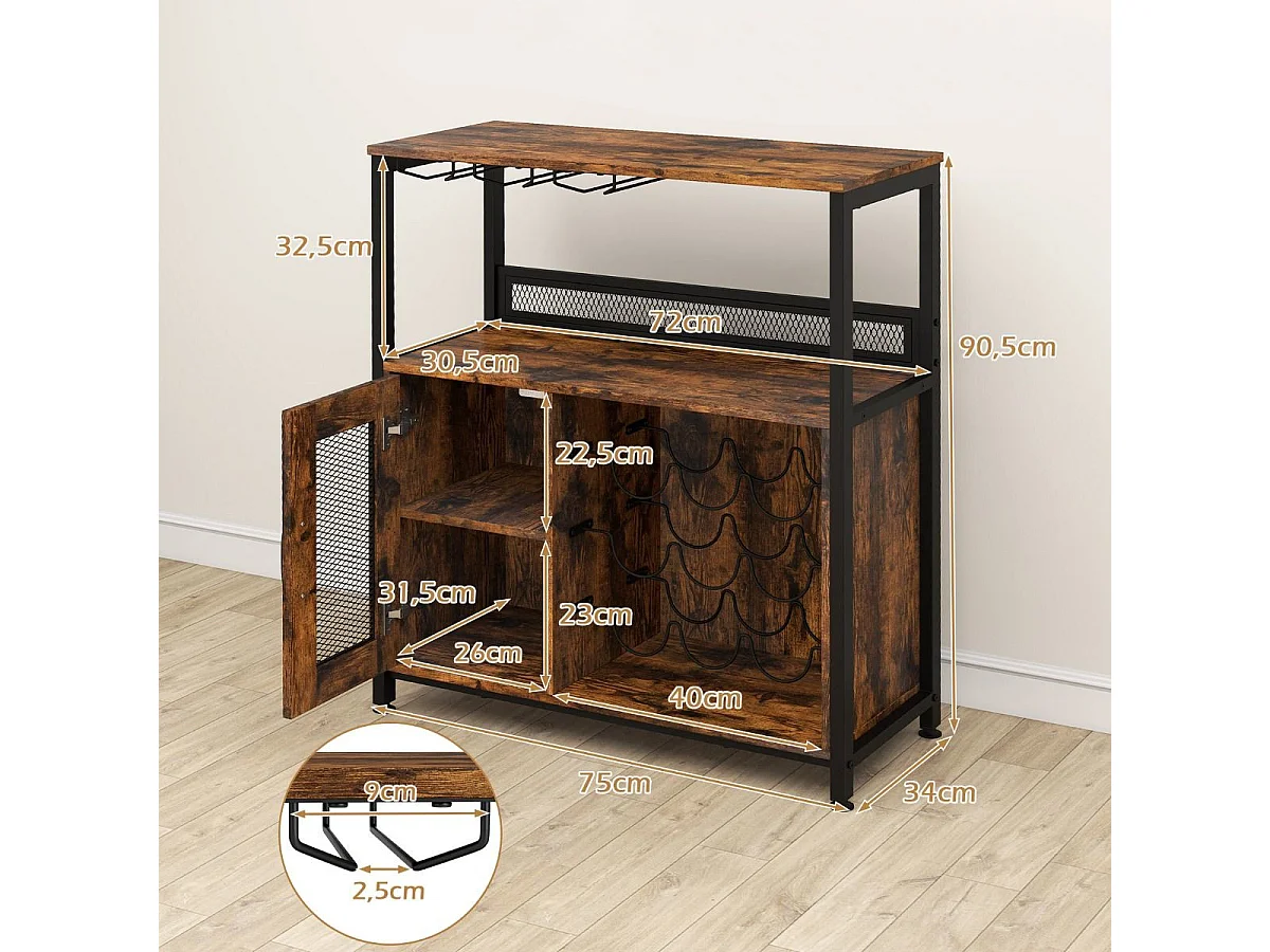 Bar-Schrank Tisch mit Platz für Flaschen