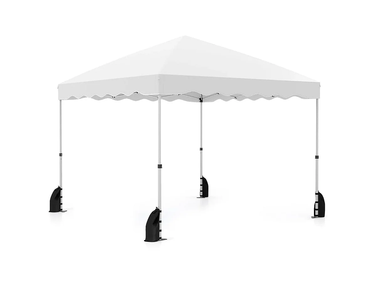 3 x 3 m Pavillon mit Rolltasche Wasserdichter Faltpavillon inkl. 4 Windseile Gartenzelt Weiß