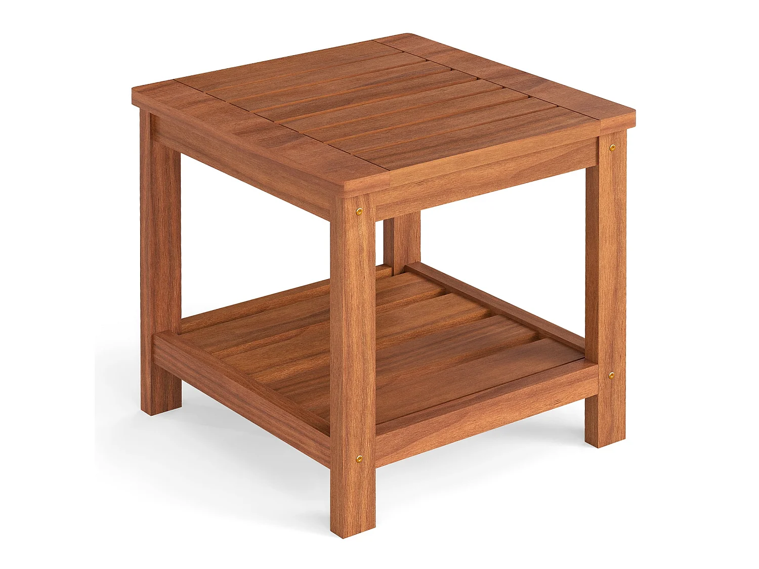 Table de chevet en bois à deux niveaux Table d'appoint