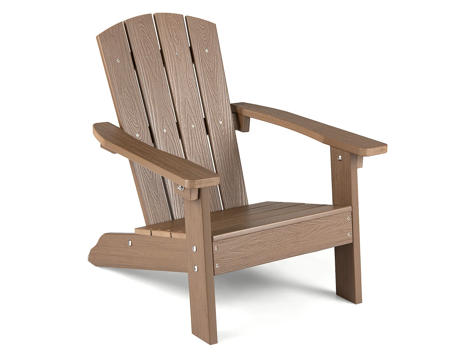 Kinder Adirondack Stuhl aus HIPS Gartenstuhl mit Ergonomischer Rückenlehne Braun