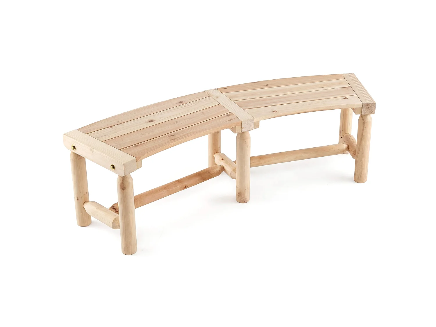 Gartenbank ohne Rückenlehne für 2-3 Sitzer Wetterfeste Holzbank bis 325 kg Belastbar Natur
