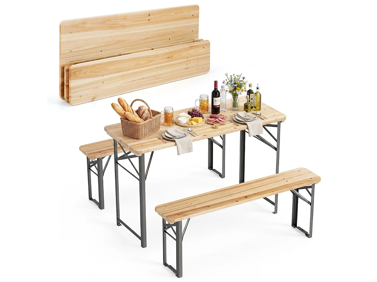 Set di mobili da giardino - tavolo con 2 panche