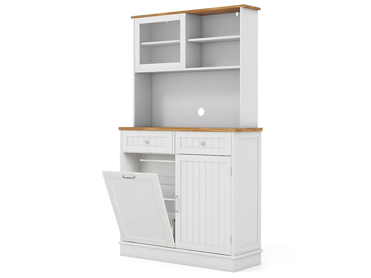 Mobile da cucina a due ante con sopralzo - Scaffale da cucina bianco