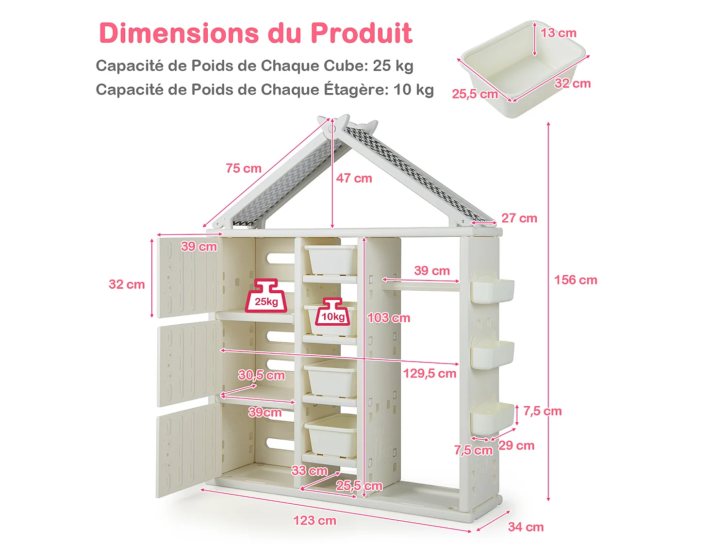 Hoge boekenkast 5 planken ruitvormig 70x30x155cm