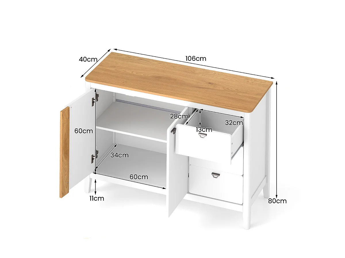 Holz-Küchenschrank – Weißer Standschrank