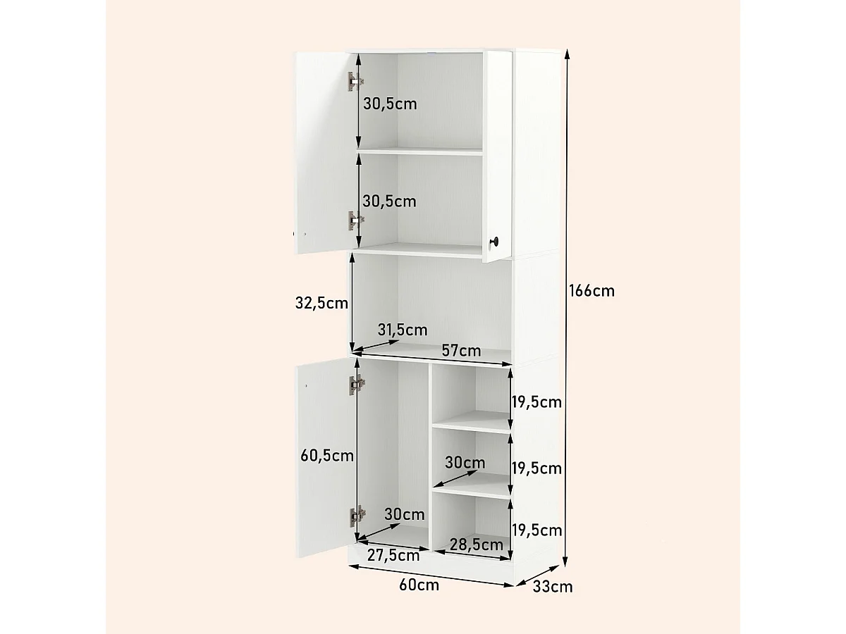 Standküchenschrank Weißer Schrank 60 cm