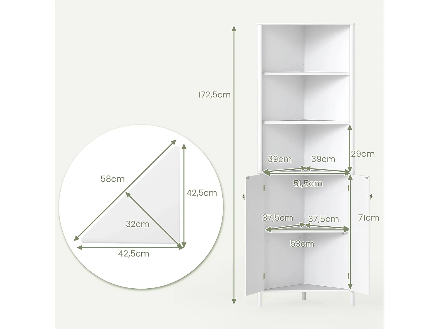 Eck-Standschrank für die Küche Küchenregal