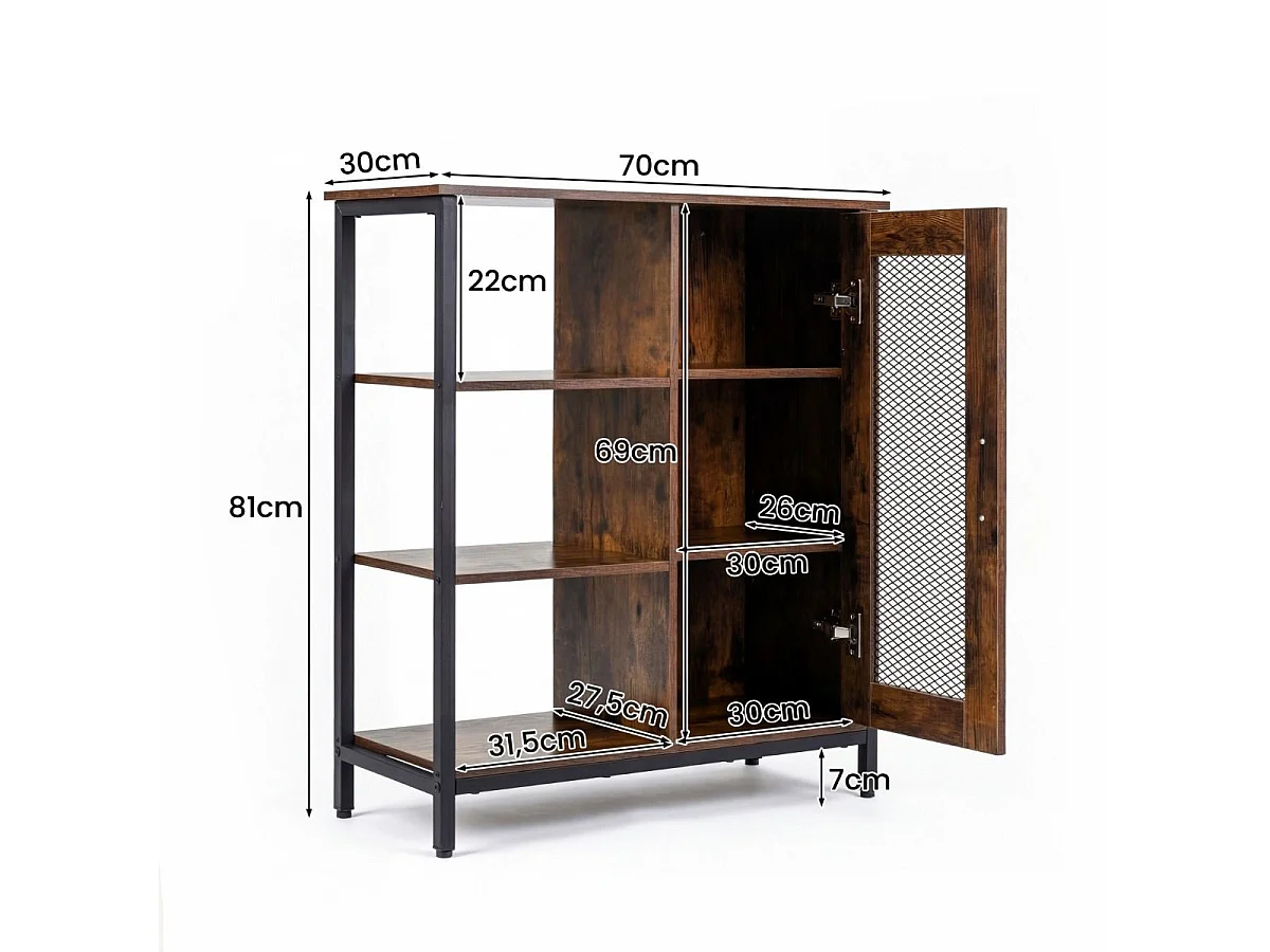 Mobile da cucina con ripiani regolabili Mobile da cucina marrone