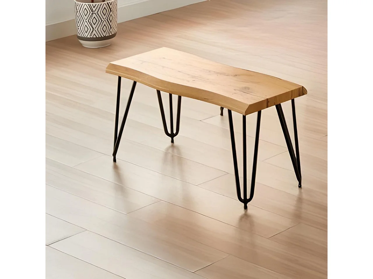 Kosy Koala Dining Table set with 4 Black Metal Chairs and Bench Kitchen Dining Room Furniture