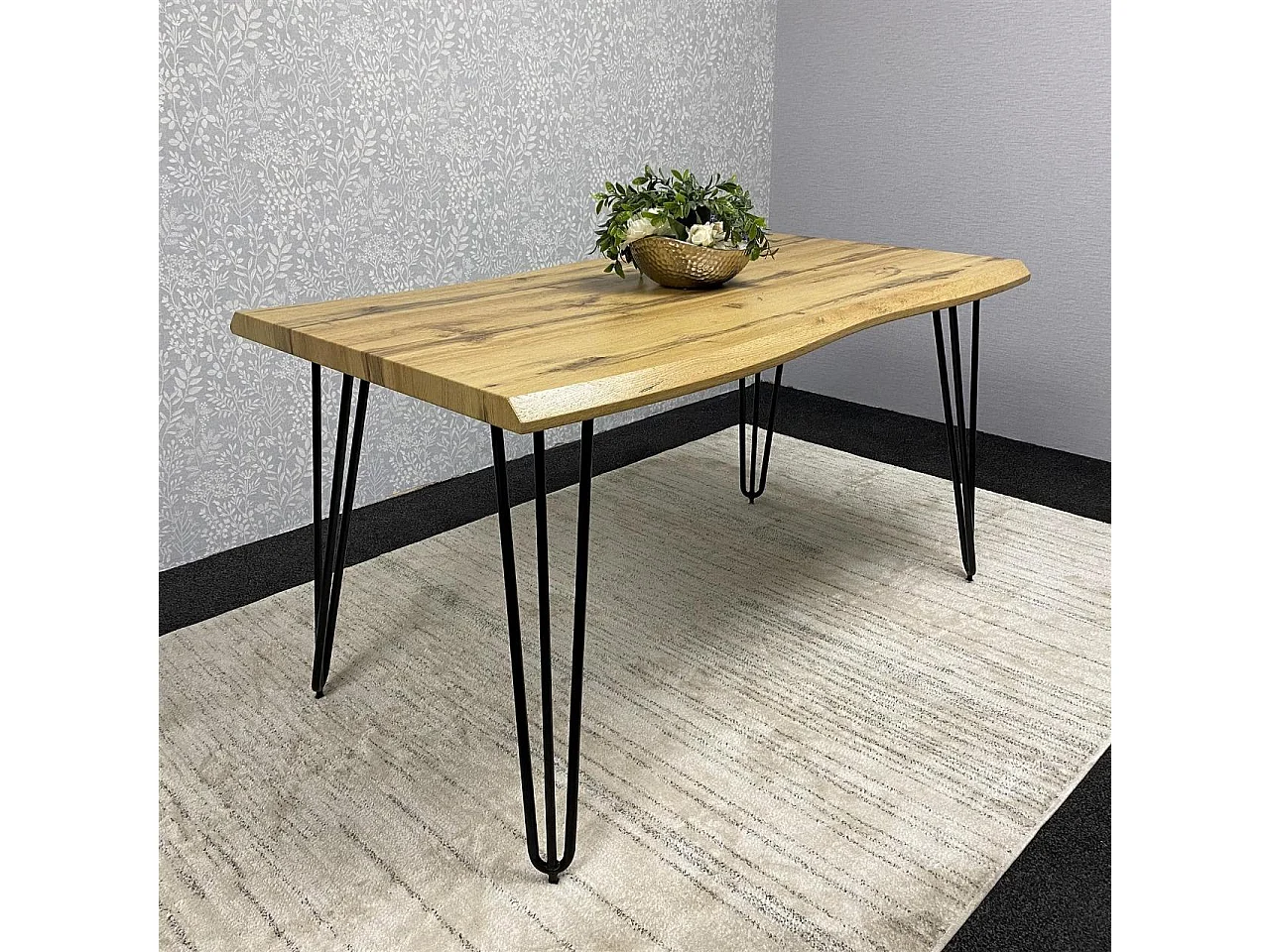 Kosy Koala Dining Table set with 4 Black Metal Chairs and Bench Kitchen Dining Room Furniture